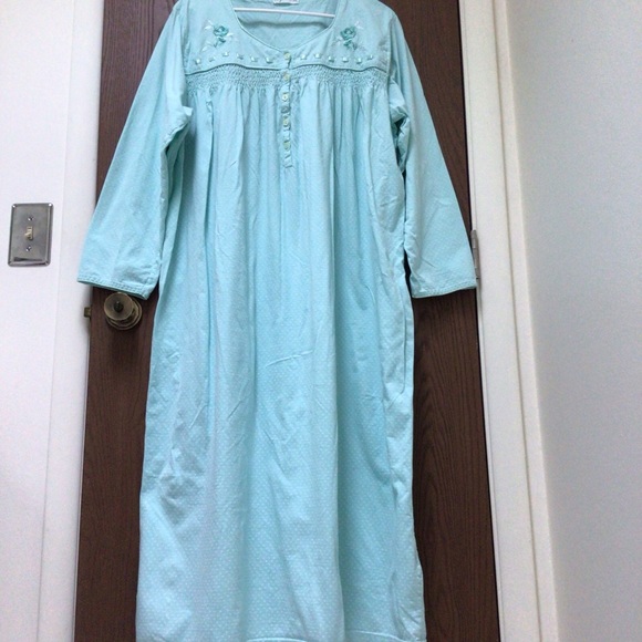 Key Ocean Elegant nightgown 100% cotton jersey, embroidered, satin trim, sz 2XL - Picture 5 of 11
